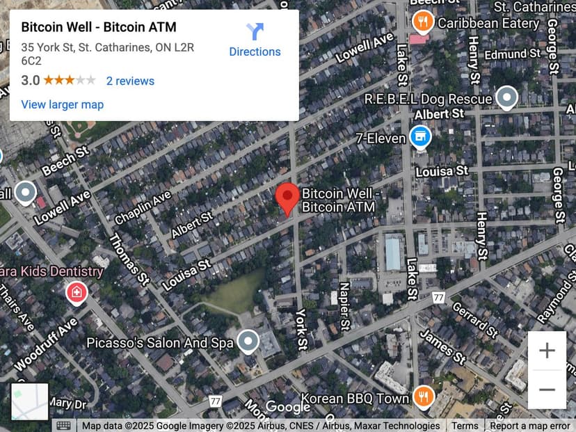 Map for St. Catharines Bitcoin ATM