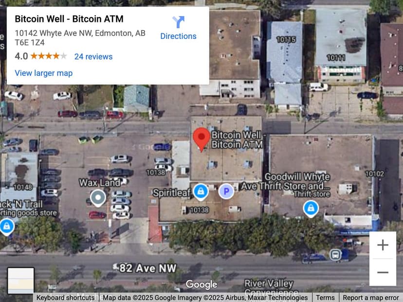 Map for Strathcona Bitcoin ATM