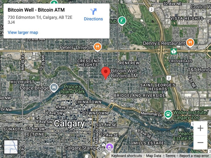 Map for Renfrew & Crescent Heights Bitcoin ATM