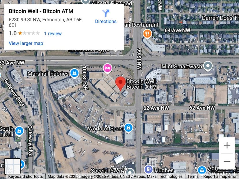 Map for Argyll Plaza (99th Street) Bitcoin ATM