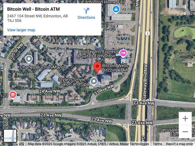 Map for Ermineskin Bitcoin ATM