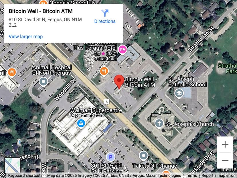 Map for Fergus Bitcoin ATM