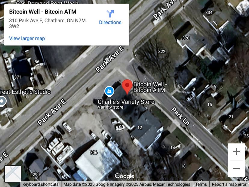 Map for Chatham-Kent Bitcoin ATM