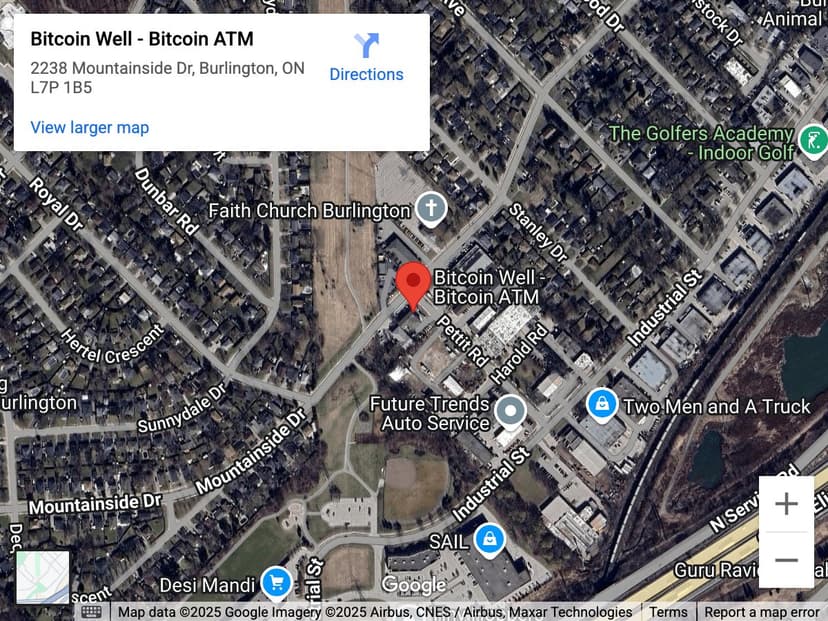 Map for North Burlington Bitcoin ATM