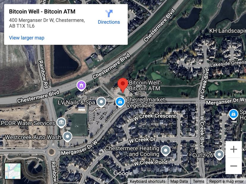 Map for Chestermere Bitcoin ATM