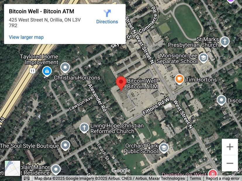 Map for Hock Shop Orillia Bitcoin ATM