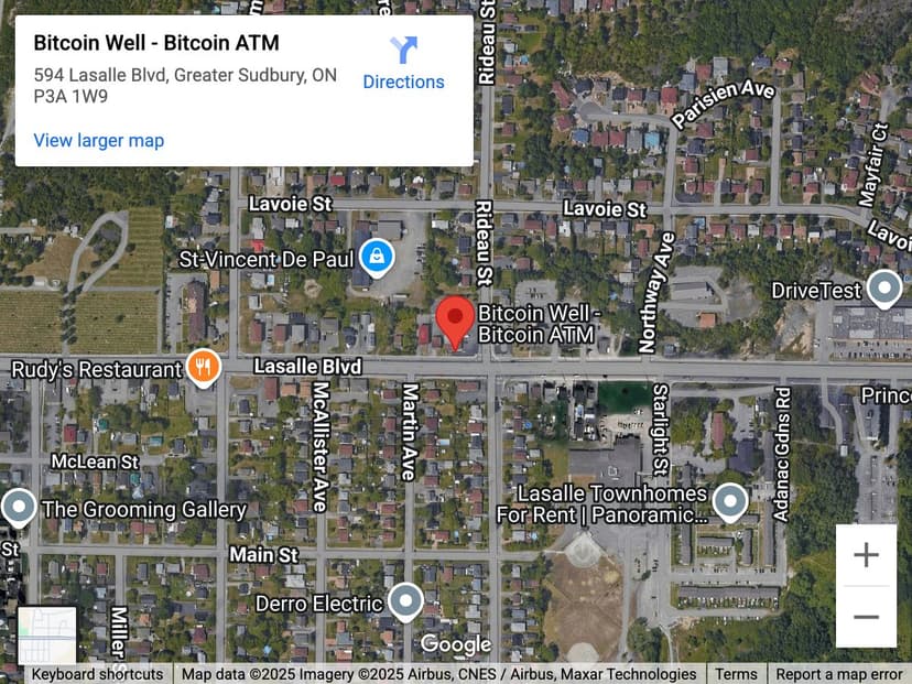 Map for Sudbury Bitcoin ATM