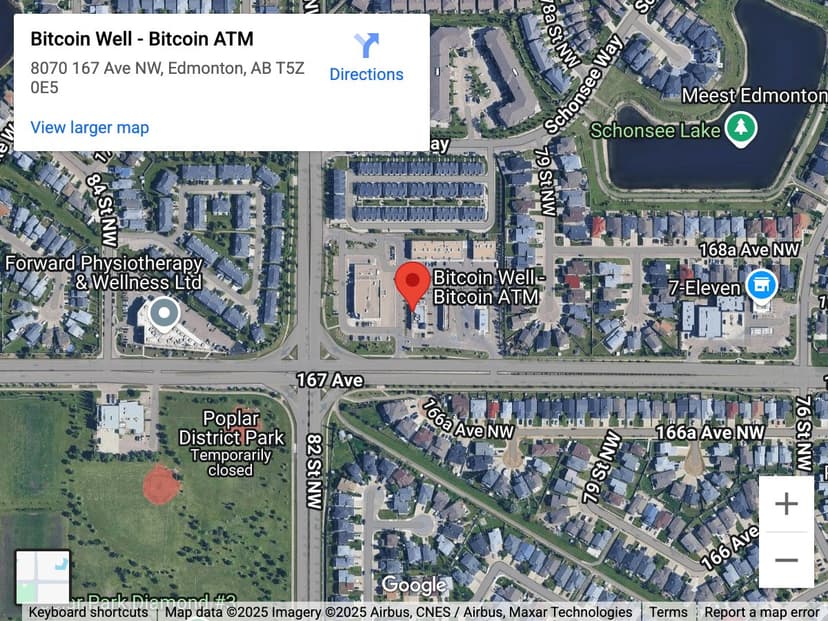 Map for Schonsee (82 St) Bitcoin ATM