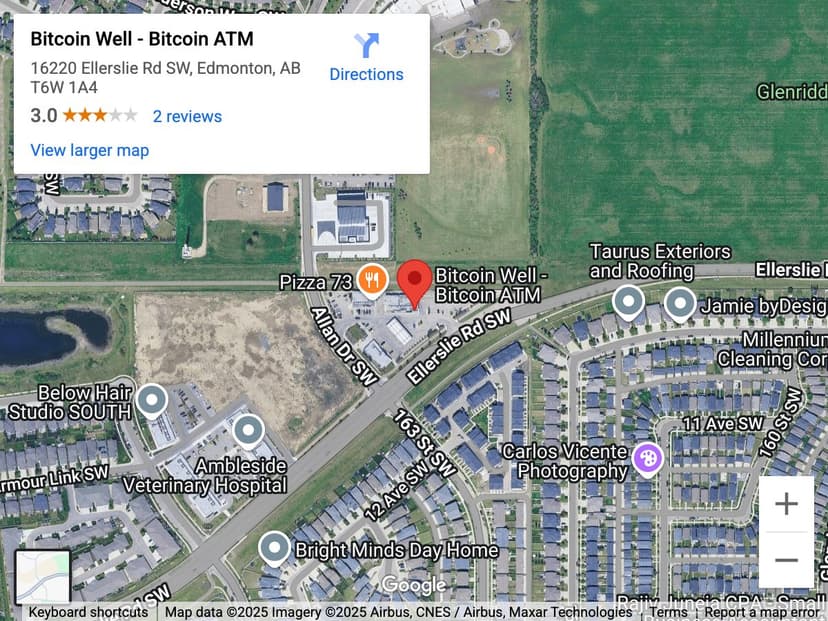 Map for Ambleside (Ellerslie) Bitcoin ATM