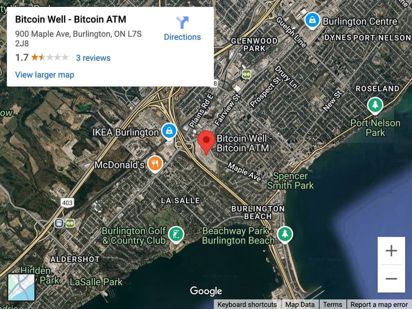 Map for Mapleview Shopping Centre Bitcoin ATM
