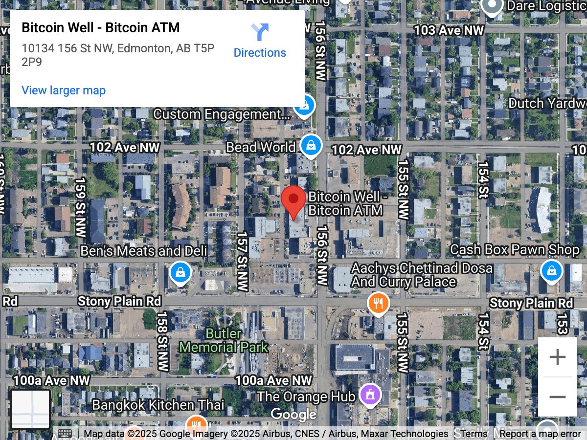 Map for Jasper Place Bitcoin ATM