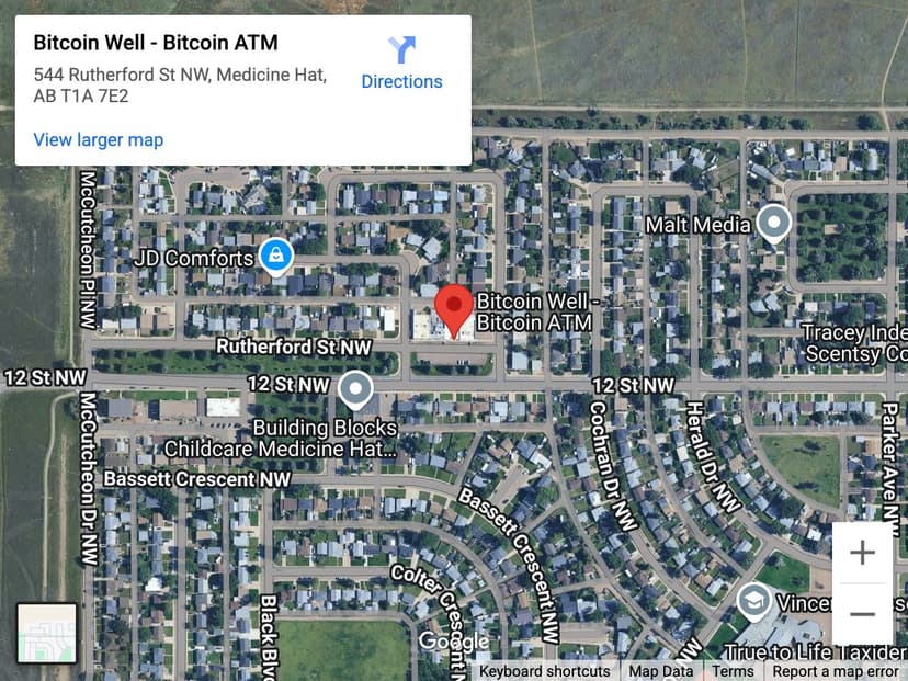 Map for Medicine Hat Bitcoin ATM