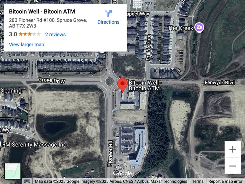 Map for Spruce Grove Bitcoin ATM
