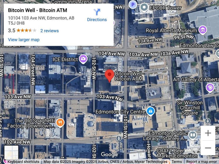 Map for Bell Tower Bitcoin ATM