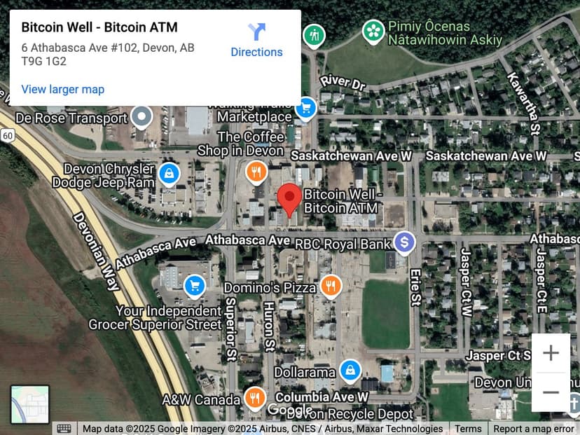Map for Devon Bitcoin ATM