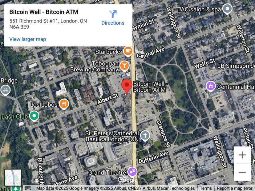 Map for Richmond Row Bitcoin ATM