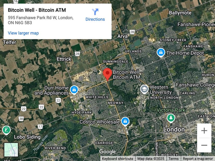 Map for Sunningdale Village Bitcoin ATM