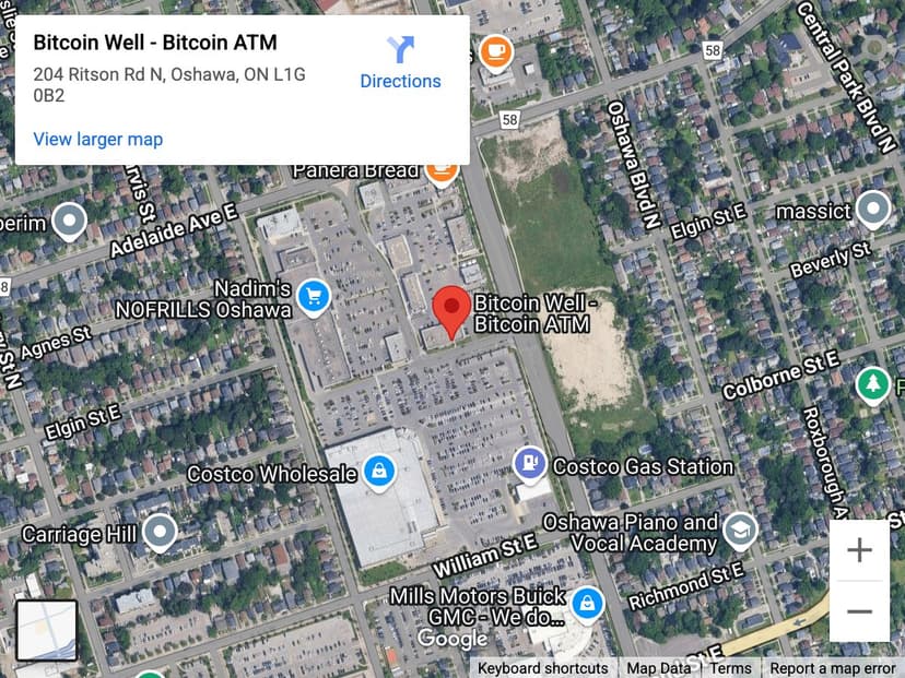 Map for North Oshawa Bitcoin ATM