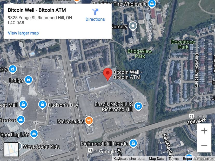 Map for Richmond Hill Bitcoin ATM