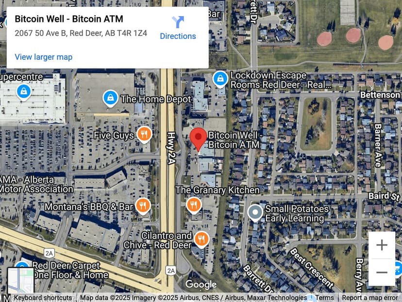 Map for South Red Deer Bitcoin ATM