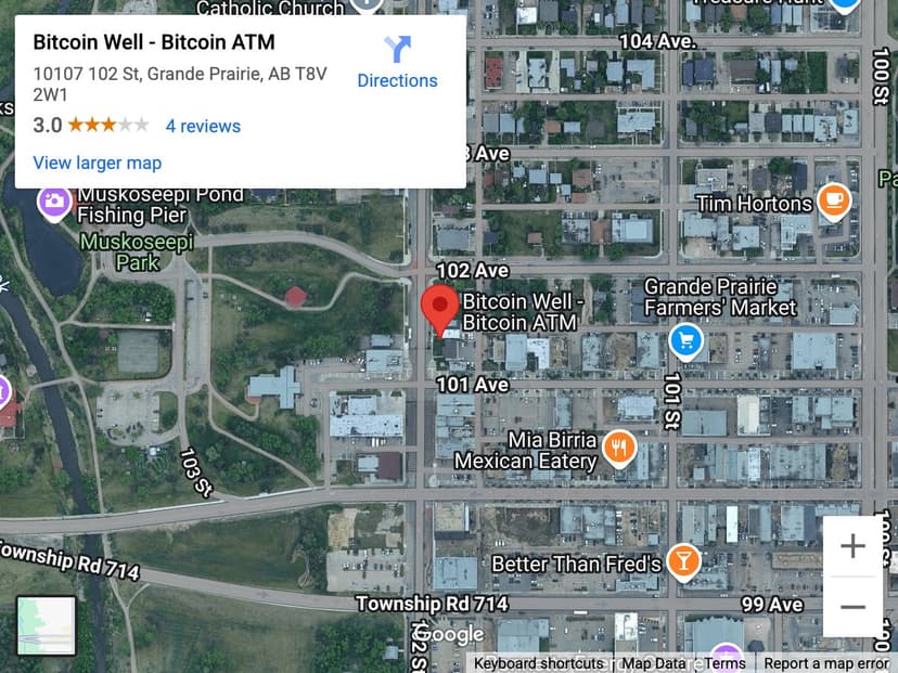 Map for Grande Prairie Bitcoin ATM