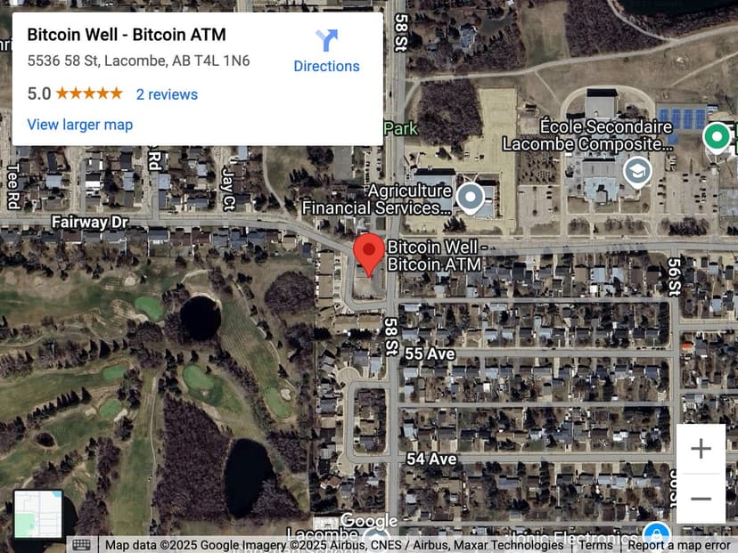 Map for Lacombe (58 Street) Bitcoin ATM