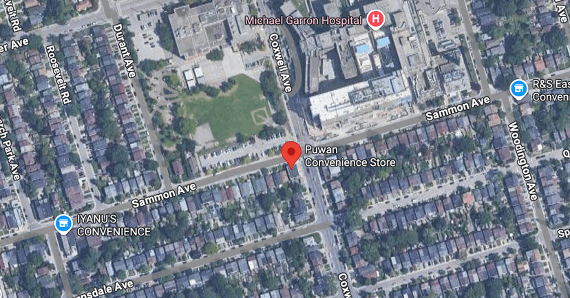 Map for East York Bitcoin ATM