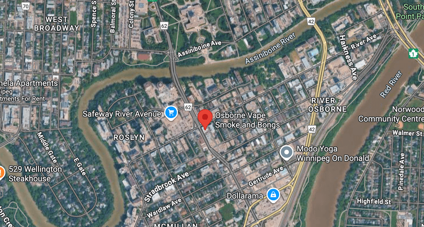 Map for Winnipeg Bitcoin ATM